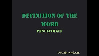 Definition of the word \