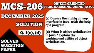 P2- Map Interface and Object Serialization in Java | Collection Framework | MCS 206 Important Ques
