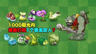 PVZ测试：1000阳光内！谁能打败1个恐龙巨人？