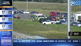 Crashes shut down I-75 NB in Hillsborough County