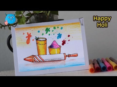 pix Kids Easy Holi Scene Drawing Pictures to draw holi festival easy drawing for kids
