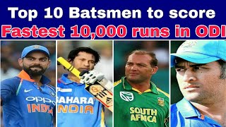 Top 10 Batsmen to score fastest 10,000 runs in ODI cricket