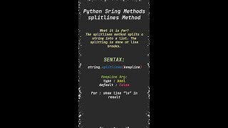 splitlines Method - Python String Methods