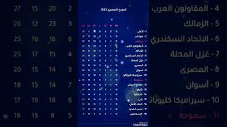 جدول ترتيب  الدوري المصري بعد نهاية الجولة ١٥.