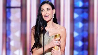 EL MARAVILLOSO DISCURSO DE DEMI MOORE: tras 45 años de trayectoria ganó su primer premio como actriz