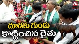 దూడకు గుండు కొట్టించి ఊరేగించిన రైతు |The farmer who shaved the calf | Hit tv telugu news