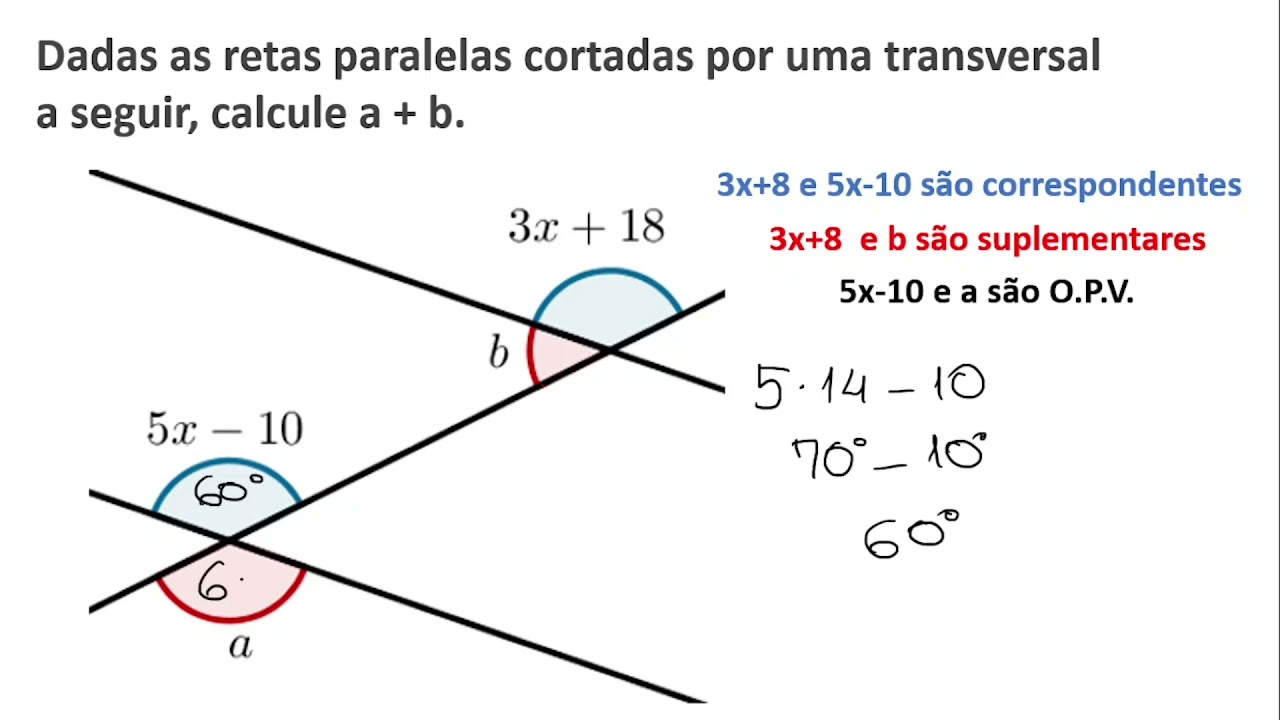 Dadas As Retas Paralelas Cortadas Por Uma Transversal A Seguir, Calcule ...