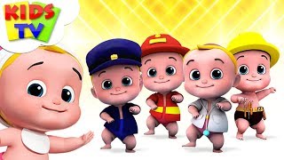 Five Little Babies | Nursery Rhymes For Children | Junior Squad Cartoon | Kids TV