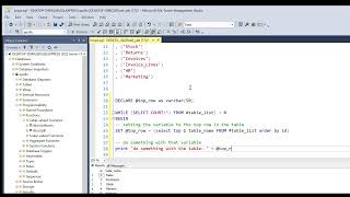 Using Loops in T SQL SSMS