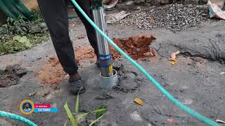 borewell submersible pump installation malayalam