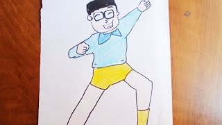 Nobita Drawing And Colouring//          My Cartoon Drawings ✏️✏️