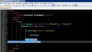 PHP & MySQL Tutorial 31 Continue Statement YouTube