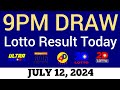 Lotto Result Today 9pm Draw July 12, 2024 Swertres Ez2 PCSO Live Result