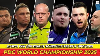 PDC World Championship 2025 | Darts WM 1/16 Finals Schedule Stats Updates \u0026 Predictions