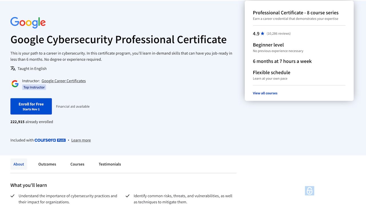 Google Cybersecurity Professional Certificate On Coursera Is Endorsed ...