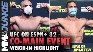 UFC on ESPN+ 32: Co main event Omari Akhmedov vs. Chris Weidman official weigh-in highlight