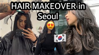 🇰🇷 MY NEW HAIRCUT in KOREA 💇🏻‍♀️ | Seoul Vlog & Makeup 💄