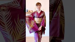 【着付け】普段着物を簡単に着る/赤紫色の銘仙のお着物 #kimono #着物生活 #着物