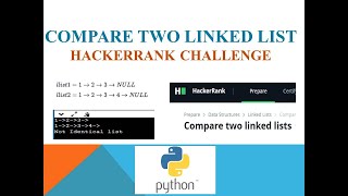 compare two linked list #hackerrank #python #linkedlist