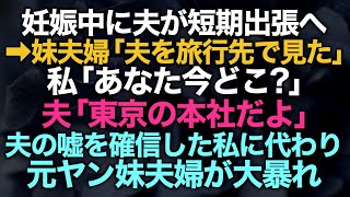 【スカッとする話】妊娠中に夫が出張へ→しかし妹夫婦から「私夫を旅行先で見た」私「あなた今どこ？」夫「東京の本社だよ」夫の嘘を確信した私に代わり元ヤン妹夫婦が大暴れ【修羅場】