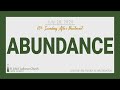 Abundance • July 28, 2024 • 11:00am