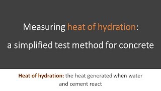 Measuring heat of hydration: a simplified test method for concrete - Mar Gimenez Fernandez