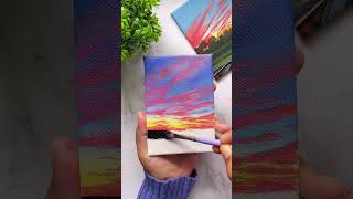 Easy Sunset painting✨#shorts #painting #easy #art #ashortaday #acrylic  #sunset #drawing #beginner