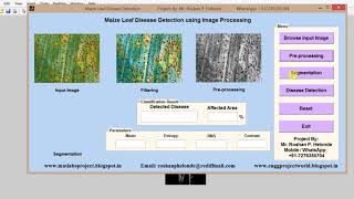 Maize Leaf Disease Detection using Image Processing Matlab Source Code