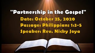 QCEC Online Worship Service Video for October 25, 2020 (Mission Month Special)