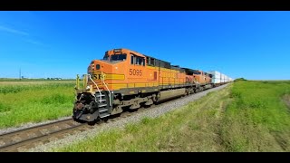 BNSF 5095 West, a GE C44-9W in 360 Degrees on 8-20-2020