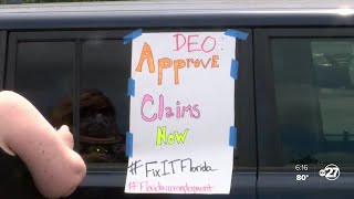 Unemployed Floridians protest at DEO in Tallahassee