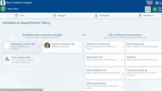 Scheduling through MyChart on a computer