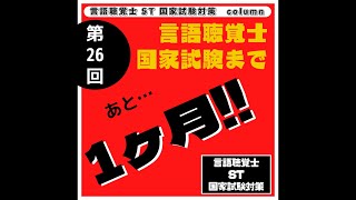 言語聴覚士(ST)国家試験対策　第26回言語聴覚士国家試験まであと…1ヶ月！！