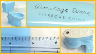 Vintage Armitage Ware Toilet Vitreous China Porcelain Salesman Sample Blue