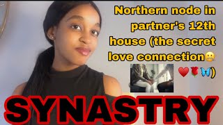 SYNASTRY: North node in partner’s 12th house synastry (the secret love connection 🤐 ♥️🦋)