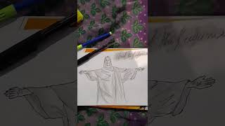 drawing of statue christ the redeemer.....# trending #shorts