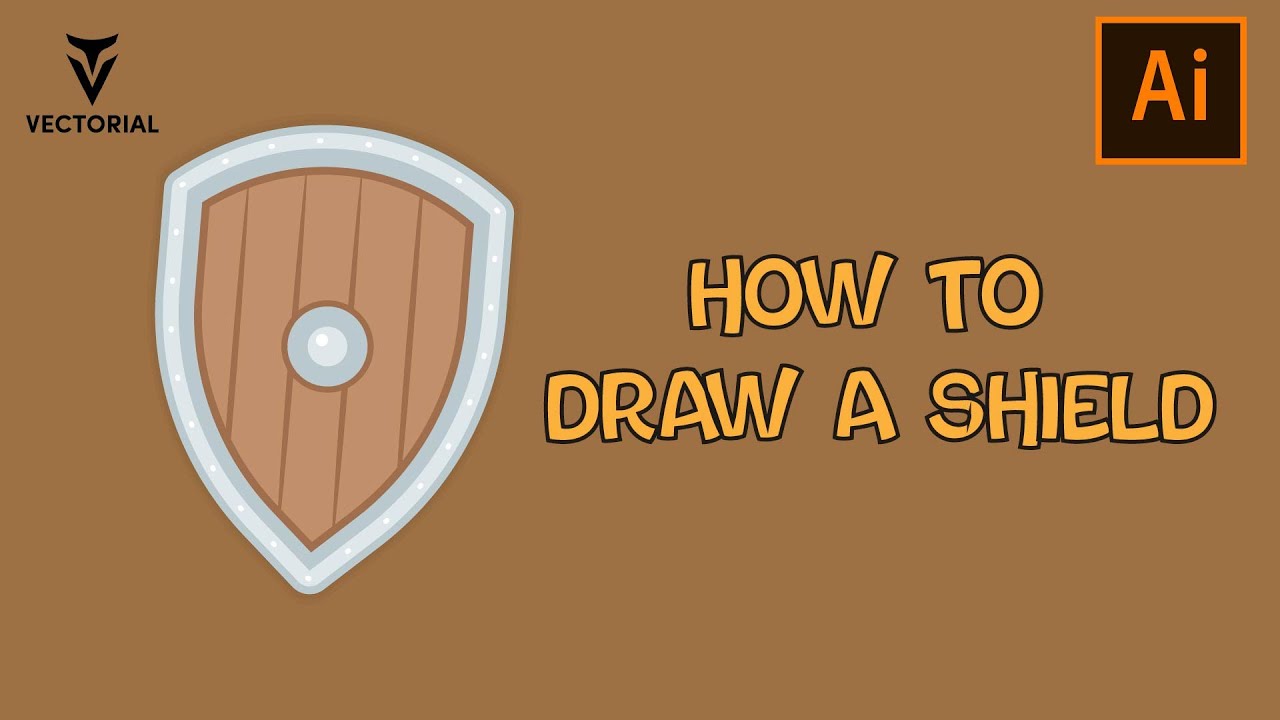How To Draw A Shield In Adobe Illustrator Youtube