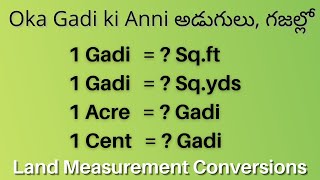 గాడి = ? గజాలు | గాడి = ? Sq.ft యూనిట్ మార్పిడి