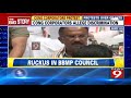 cong corporators protest in bbmp council