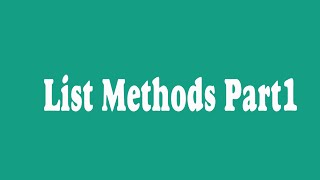 23_ Python List Methods Part 1(Arabic)