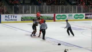 Hockey Fight - Kelsey Wilson GMB Nottingham Panther's V's Simon Ferguson Sheffield Steelers 20,01,13