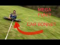 Sliding sideways on a car bonnet with Tom lamb and Colin furze.