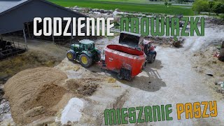 🔥Codzienne obowiązki przy krowach🐮 u bambra! | Mieszanie TMR | John deere \u0026 2x Weidemann🔥