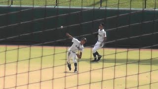 吉里和己 選手(沖縄尚学2年)　ファインプレイ！　第68回沖縄県高等学校野球秋季大会準々決勝vs具志川商　H30.10.2　コザしんきんスタジアム