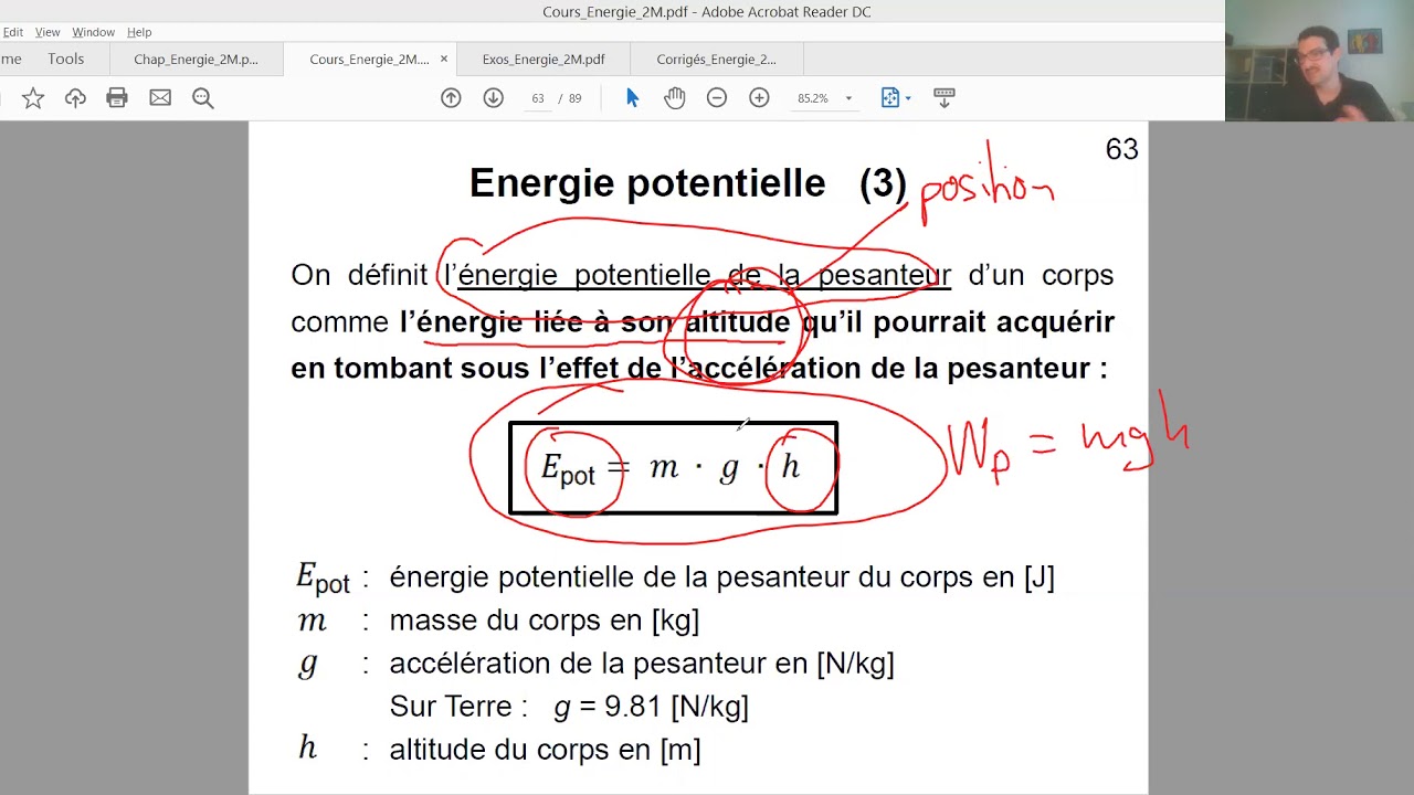 Energie Et Puissance (2M) - Théorie Sur L'énergie Potentielle De La ...