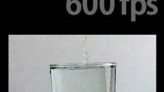 ハイスピードカメラ　水滴　600fps