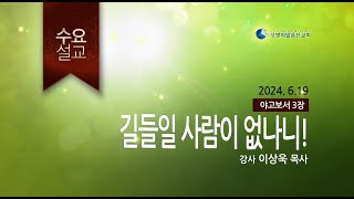 길들일 사람이 없나니! (2024년 6월 19일 - 이상욱 목사) 생명의말씀선교회 수요설교 / 생말선 / 대한예수교침례회