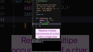 python replace multiple occurrences of character #python