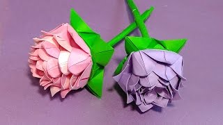 Origami rose (modular).🌹Easy paper rose! 🌹Ideas for party decoration.