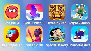 Red Ball 4, Blob Runner 3D, Temple Run 2, Jetpack Jump, Red Imposter, Spear.io 3D, Special Delivery